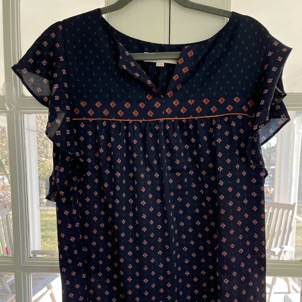 LOFT Flutter-Sleeve Blouse